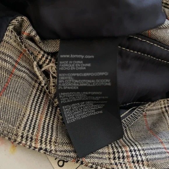 Academia Brown Plaid Y2K Button‎ Up Vtg Tommy Hilfiger Fitted Vest Womens Sz 8 - Picture 5 of 5